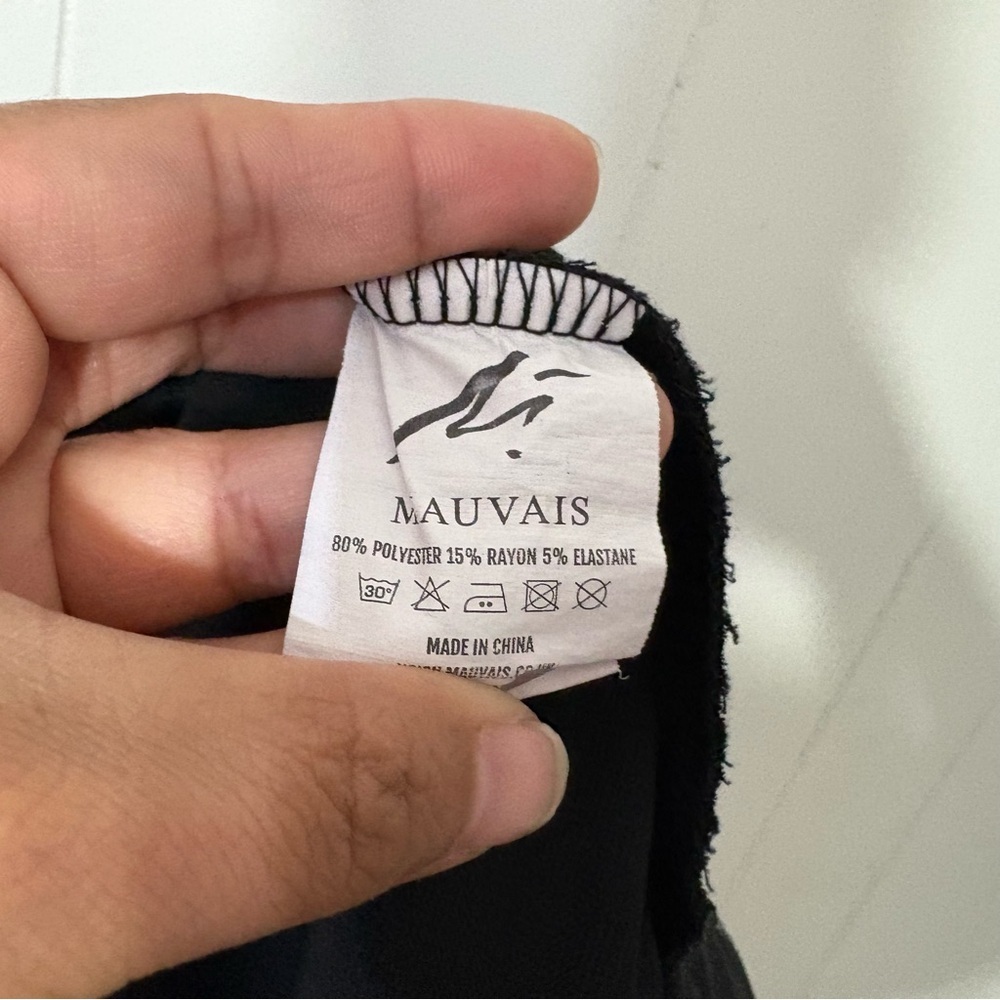 Mauvais Men’s Black Slim Fit Half belted Pants Size 34 Modern Streetwear Style - Picture 9 of 10